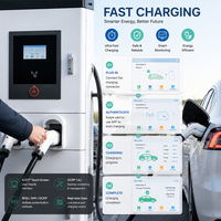 Station de recharge DC pour véhicules électriques 60 kW CCS1 CCS2 GBT NACS IP55 Étanche OCPP RFID Écran LCD 7 pouces Double pistolet Public Nouveau WrightCharge