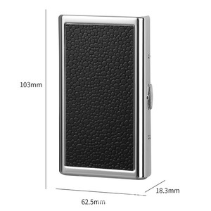 Étui <span class=keywords><strong>en</strong></span> métal réutilisable Durable de haute qualité accessoire pour fumer Portable étui à cigarettes <span class=keywords><strong>en</strong></span> <span class=keywords><strong>cuir</strong></span> métallique - Product Image 2