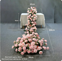 Premium-Qualität Hochzeitsdekoration Blumen-Hintergrund Hängende Blumenvorhänge Seiden-Kunstblumen Rosenwand-Läufer