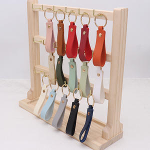 Simple couleur unie bagages accessoires voiture pendentif multi couleur PU cuir chambre carte vérifier carte accès porte-clés boucle - Product Image 3