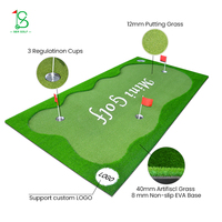 Tapis de putting de golf portable 1,5x3m, pliable, pour intérieur et extérieur, avec logo personnalisé, vente chaude