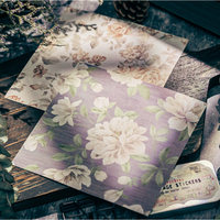 Lot de 12 carnets carrés de 15 cm Judy faits à la main, papier de fond floral vintage rétro pur et original pour journalisation, simple face