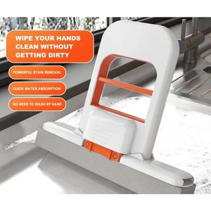 Serpillère pliable portable en acier avec mini-essoreuse intégrée, sans lavage à la main, pour la maison et la voiture - Product Image 3