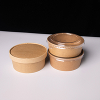 Boîte alimentaire jetable ronde en kraft de qualité supérieure avec couvercle, personnalisable avec logo OEM, vente en gros, boîte biodégradable