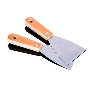 Couteau à mastic en acier au carbone avec lame droite de 6 pouces et manche en bois pour racler les murs et enlever les adhésifs - Product Image 4
