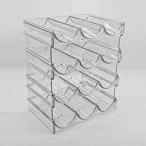 Organizer per bottiglie d'acqua per armadietto, 2 confezioni portabicchieri impilabili in <span class=keywords><strong>plastica</strong></span> <span class=keywords><strong>portabottiglie</strong></span> per l'organizzazione della dispensa del frigorifero della cucina - Product Image 2