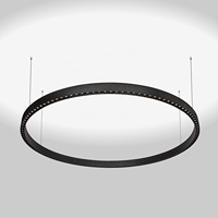 Nouveau design 2026 : Suspension LED circulaire linéaire de 800 mm avec anneau et module spot à faible UGR, contrôlable par DALI