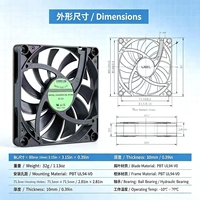 Ventilateur axial EVERFLOW 8010 80*80*10mm DC 12V PWM à roulement à billes, très fin, 24dB, flux d'air pour CPU, PLC, ordinateur industriel, OEM