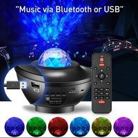Proyector Inteligente de Luz Nocturna de Cielo Estrellado Láser Altavoz de Música BT Luz Festiva Proyector de Galaxia con Control Remoto