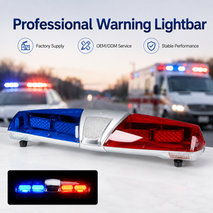 Barre lumineuse de toit Senken 120 cm rouge et bleue pour <span class=keywords><strong>ambulance</strong></span>, gyrophare clignotant pour véhicules d'urgence, de sauvetage et de dépannage - Product Image 1