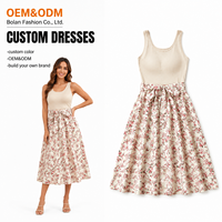 Robe d'été sans manches personnalisée pour femmes, robe à épaules dénudées, taille plus, longueur genoux, robes en polyester pour femmes