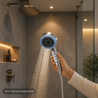 Douche à main en plastique ABS blanc mat, 3 modes, arrêt à une touche, haute pression, pour salle de bain