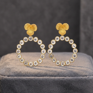 Pendientes de Latón Hechos a Mano al por Mayor con Piedras Preciosas, Estilo Étnico Unisex, Bañados en Oro de 24K y Plata Antigua, Certificados por Terceros - Product Image 3