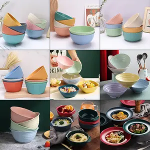 Cấp thực phẩm PP sợi bát nhà sản xuất rơm lúa mì Bát salad Bộ