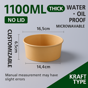 Wholesale Salad <b>Bowl</b> Best Selling Kraft Paper <b>Bowl</b> <b>With</b> <b>Lid</b> OEM Paper Box Fried Rice Fast Food Commercial Box - Product Image 4