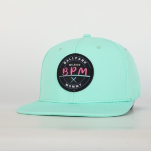 High Quality 6 Panel Custom Golf Fitted Hat Flat Brim Rubber <b>Patch</b> Waterproof Polyester Stylish Performance Outdoor Beach - Product Image 1