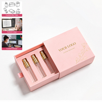 Boîte d'emballage de parfum de luxe avec logo personnalisé, boîte cadeau en carton avec tiroir coulissant pour produits de soin de la peau, avec insert en mousse