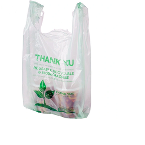 Bolsas personalizadas ecológicas biodegradables laterales para camisetas de compras, bolsas coloridas de plástico para uso en supermercado, venta al por mayor - Product Image 1