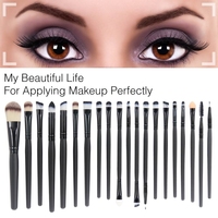 Kuas Makeup lembut, 20 buah Set untuk kosmetik Foundation Blush longgar kuas bubuk Eyeshadow Wanita alat Makeup pencampuran kecantikan