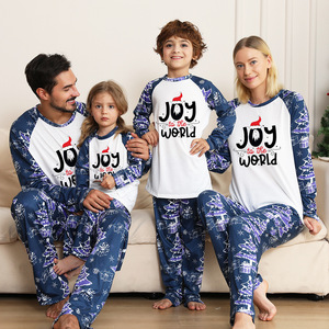 Pijama De Natal Em Branco De Sublimação Pijama De Natal Família Combinando Conjuntos De Pijama De Natal De Poliéster De Algodão - Product Image 3