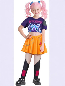 Disfraz de Halloween de Cantante Pop de K-Pop, Estilo Europeo y <span class=keywords><strong>Americano</strong></span>, Cazadora de Demonios, con Top, Falda y Pantalones - Traje de Escenario - Product Image 2
