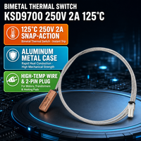 Interrupteur thermique à action rapide en aluminium, thermostat bimétallique KSD9700 2A 250V 125C pour compresseur de climatisation, échappement