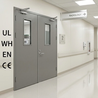 Porte coupe-feu en acier Yonking au design moderne, conforme aux normes UL, pour passage à fort trafic en milieu hospitalier