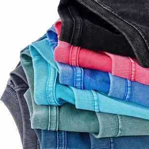 Custom 100% algodón lavado ácido streetwear gráfico camisetas vintage de gran tamaño camisetas de los hombres