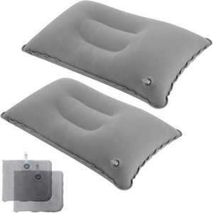 2 Pack Ultralight A4 Size Inflatable Travel <b>Pillow</b> <b>Small</b> Squared Flocked Fabric Air <b>Pillow</b> for Traveling Holiday Trip Hiking - Product Image 1