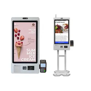 Crtly sipariş ödeme kiosk kapasitif dokunmatik ekran self servis kendinden ödeme kiosk terminali self servis sipariş kiosk