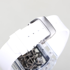 <span class=keywords><strong>Montre</strong></span> de luxe pour homme avec boîtier en cristal saphir transparent, bracelet en caoutchouc blanc, <span class=keywords><strong>montre</strong></span> élégante avec calendrier, <span class=keywords><strong>montre</strong></span> de business - Product Image 5