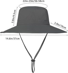 Unisex impermeable de secado rápido Boonies sombrero de poliéster Safari pescadores cubo sombreros con cuerda ajustable - Product Image 3