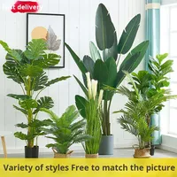 Plantes tropicales artificielles réalistes Monstera et Oiseau de paradis en pot, style nordique, grand arbre bionique pour la décoration de la maison et du bureau