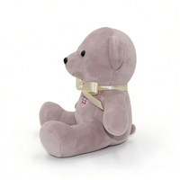 Ours en peluche gris personnalisé, ours en peluche gris doux avec nœud, cadeau pour la Saint-Valentin, ours en peluche gris avec patch cœur