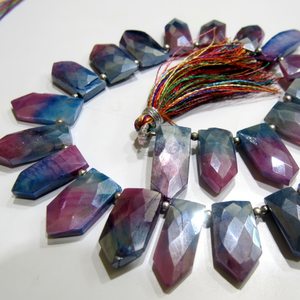 Pierre de lune multicolore naturelle AB mystique enduit de crayon fantaisie en forme de flèche perles à facettes 10X20mm brin 9 pouces de long de haute qualité - Product Image 1