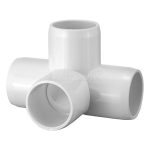 Conectores de Cuatro Vías 3D de UPVC Blanco Estándar Americano SCH40, Accesorios de Plomería de Plástico ANSI para Suministro y Drenaje de Agua - Product Image 1