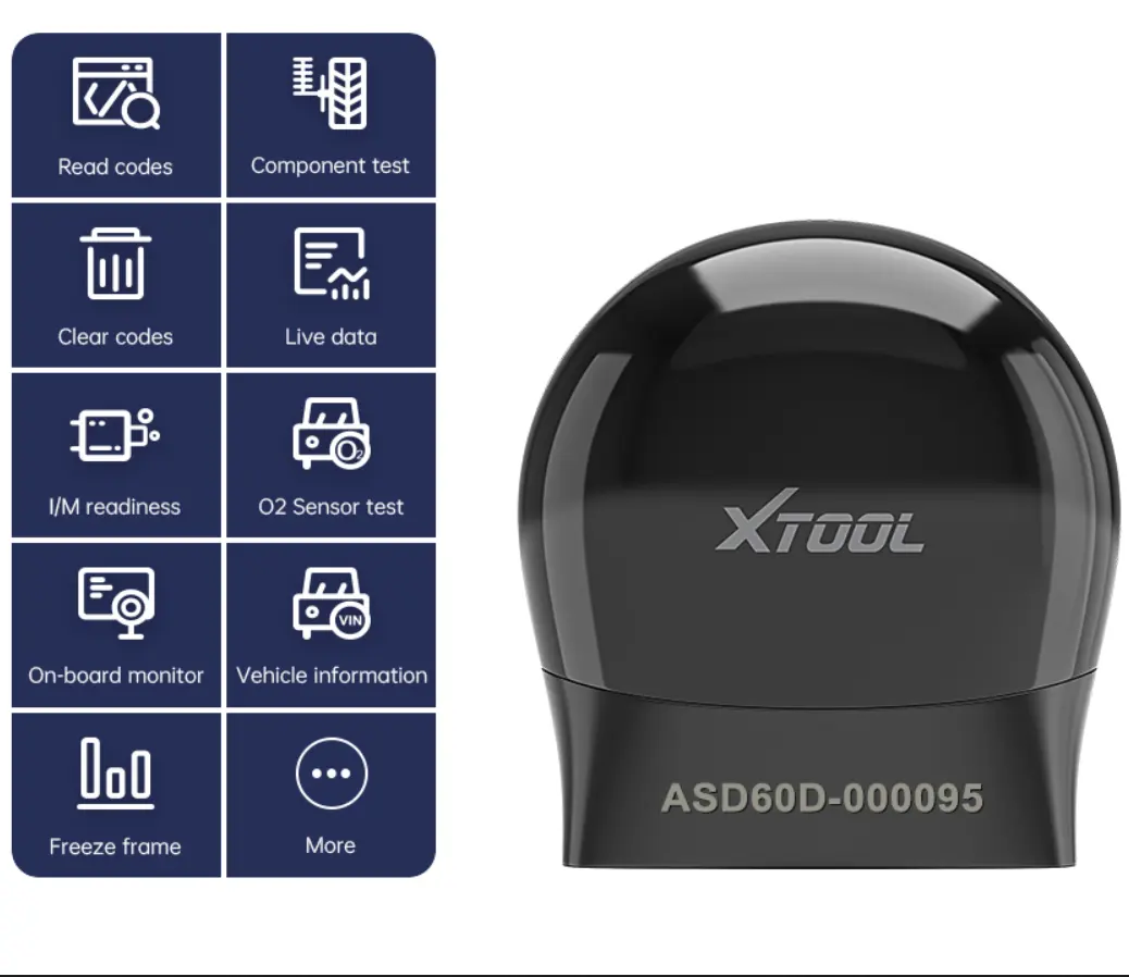 전체 시스템 진단 무료 업데이트 소프트웨어 활성 테스트 안드로이드/IOS XTOOL ASD60 OBD2 스캐너