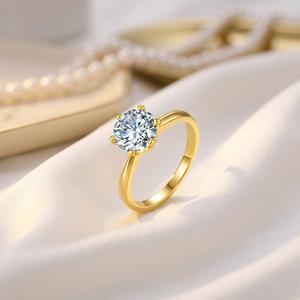 OLAN 1.5ct Brilliant Cut Moissanite Gemstone Engagement <b>Rings</b> Women Wedding Party Trendy <b>Statement</b> Fashion Jewelry Prong Setting - Product Image 3