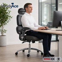Chaise de bureau réglable avec appui-tête incurvé CE EN 1335, pivotante, inclinable, moderne, commerciale, vente en gros, approvisionnement en vrac direct usine