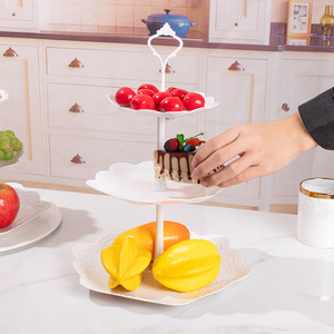 Soporte de Pastel de 3 Niveles, Plástico, para Servir <span class=keywords><strong>y</strong></span> Exhibir Frutas, Postres, Tartas, para Bodas - Product Image 5