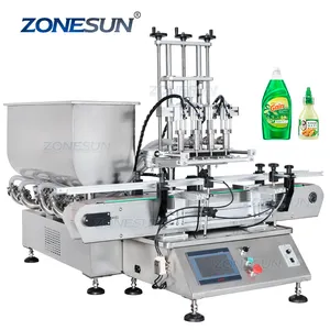 ZONESUN ZS-DTGT4T डेस्कटॉप 4 सिर पिस्टन पंप पेस्ट स्वचालित पनीर Penumatic भरने की मशीन