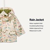 Veste de pluie matelassée imperméable pour bébés garçons Essentials X Sofia Grainge, 100 % polyester lavé, fermeture éclair