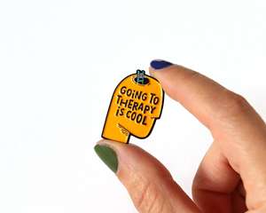 Pin Enamel kesadaran kesehatan Mental ke terapi adalah Pin kerah Breaking Stigma terapi positif keren - Product Image 4
