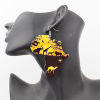 Pendientes con estampado de mapa de África