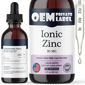 OEM ionik zinc cair drops detox boost organik ionik zinc cairan tetes suplemen untuk penguat kekebalan tubuh seng murni tetesan cairan