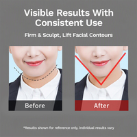 Appareil de lifting du visage portable TENS à microcourants, masseur à impulsions, lumière LED rouge et bleue, compresse chaude constante, réduit la graisse du visage