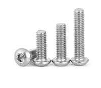 Sekrup Mesin Kepala Bulat Hex Drive Socket Allen M6 Baja Tahan Karat 304 316 Metrik ISO7380
