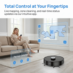 AIOILOXY Robot Vacuum <b>Mop</b> 2000-2499Pa Suction LDS Slam+Vslam Navigation App-Controlled Household <b>Cleaning</b> Device - Product Image 6