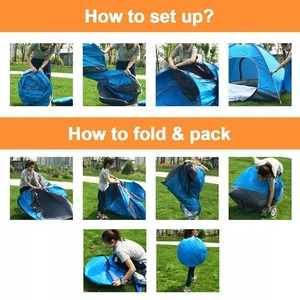 Tente de camping familiale RUIDA Pop-up pour 2-3 personnes, tente portable automatique, imperméable et résistante au vent, pour le camping et la randonnée - Product Image 6