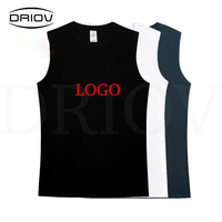 Vente chaude Gym Débardeur 230g Hommes Coton Muscle Gilets Vêtements D'entraînement Hommes Sportswear Sans Manches T-shirt